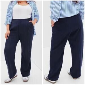 Gap High Rise SoftSuit Trousers Navy Blue 10 404698 New